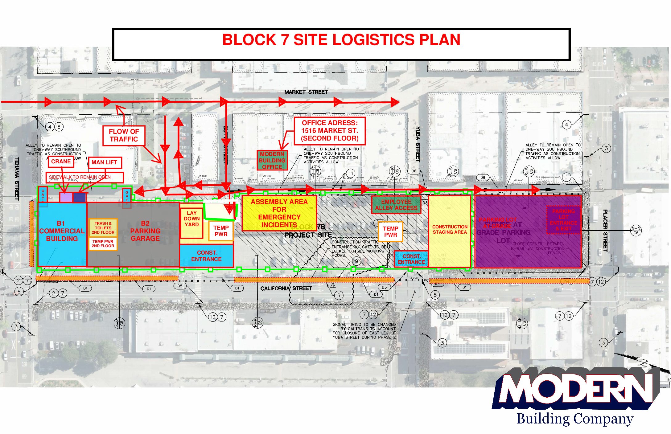 site logistics plan by modern construction McConnell Foundation
